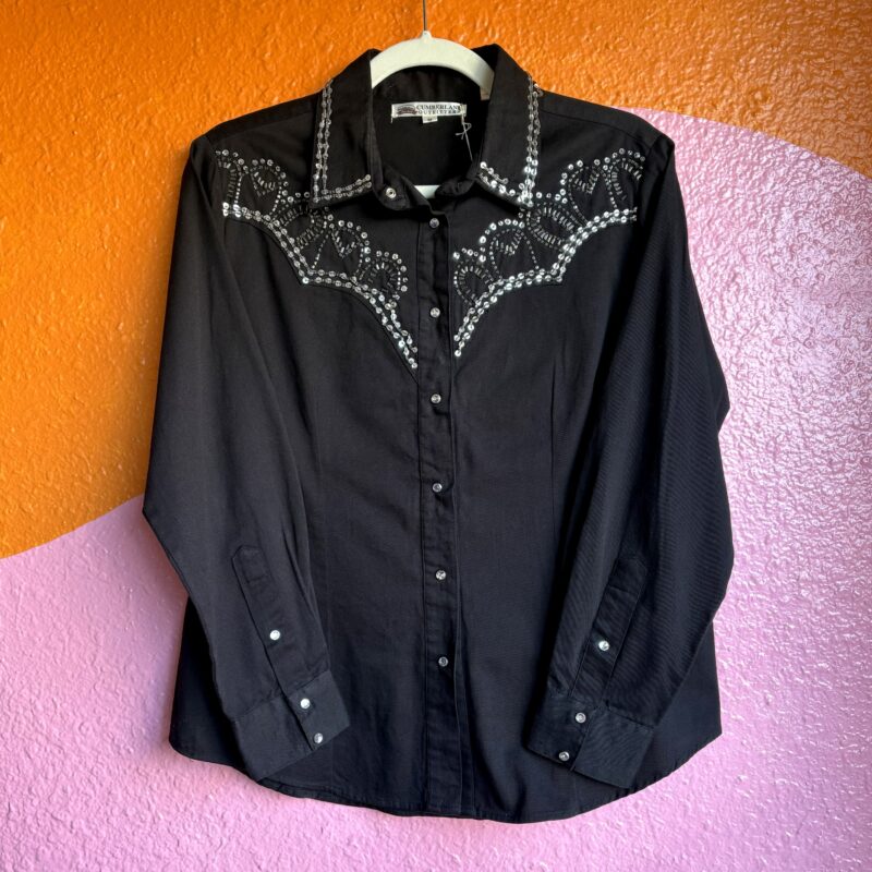 90s/Y2k beaded sequin western shirt