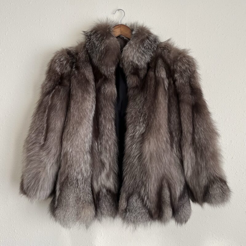 1980s Silver Fox fur coat