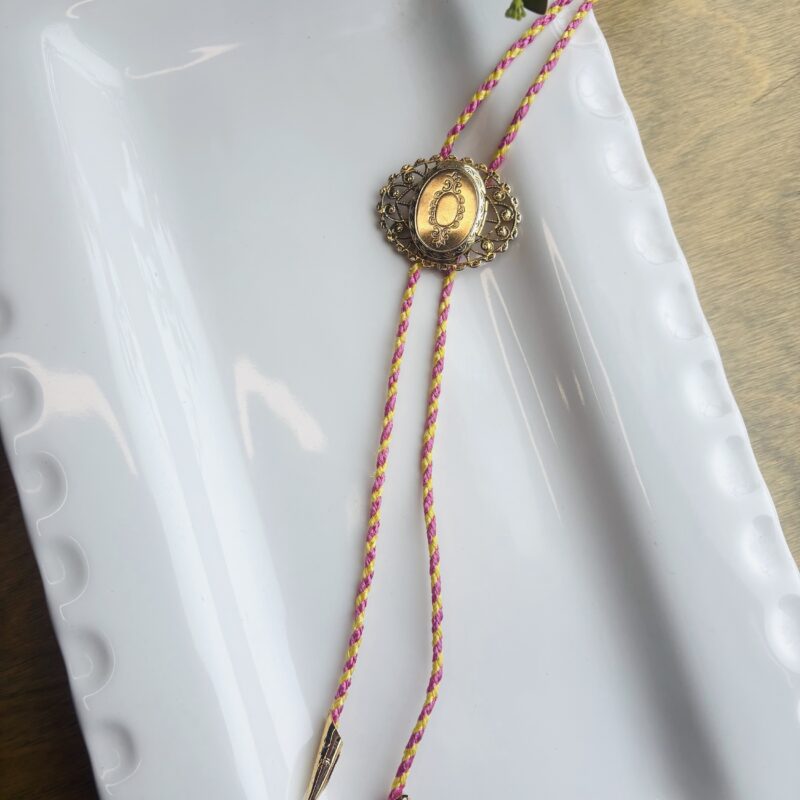 One Hand Ties "Buttercup" locket bolo tie