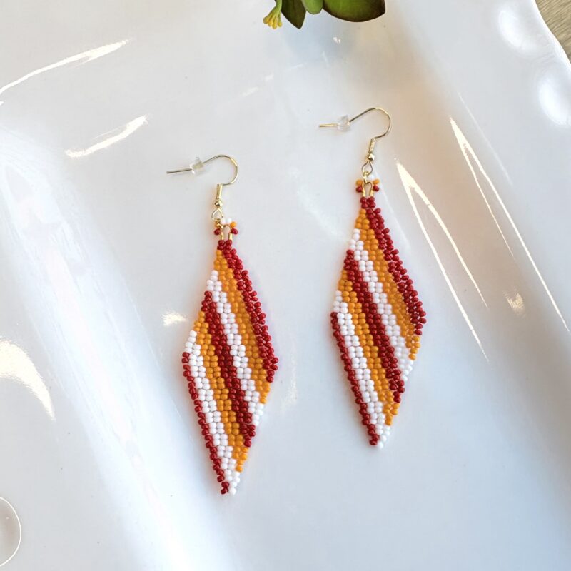 Kathleen Embrey ISU beaded diamond earrings