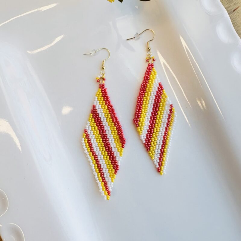 Kathleen Embrey Iridescent ISU beaded diamond earrings