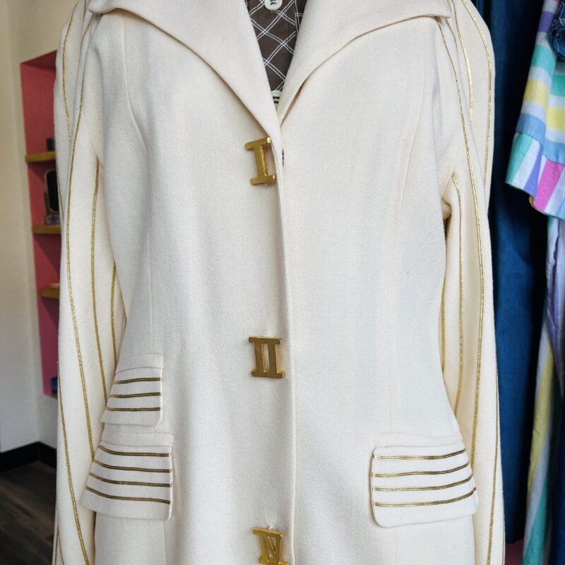 1960s wool coat with Roman numeral buttons