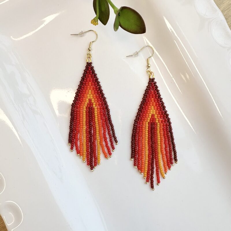 Kathleen Embrey Warm Gradient Fringe Earrings