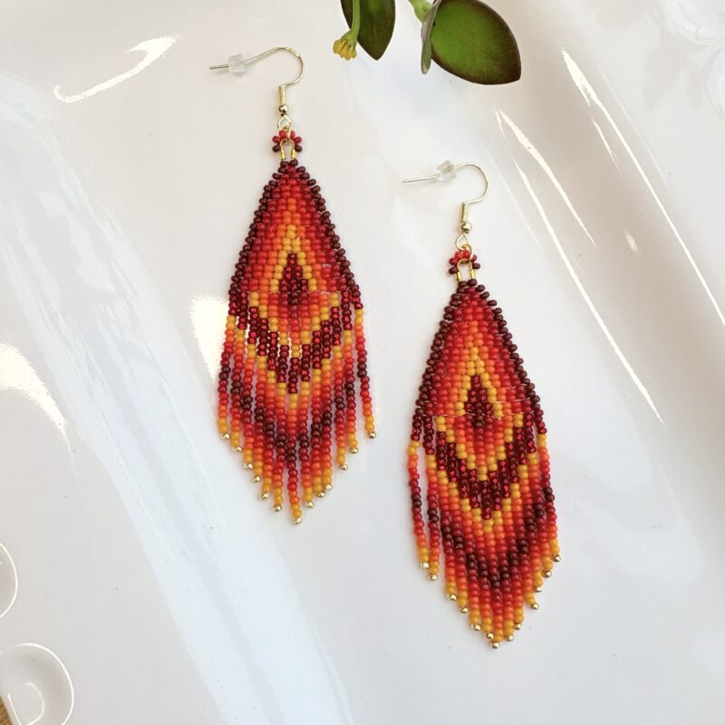 Kathleen Embrey Warm Gradient Fringe Earrings