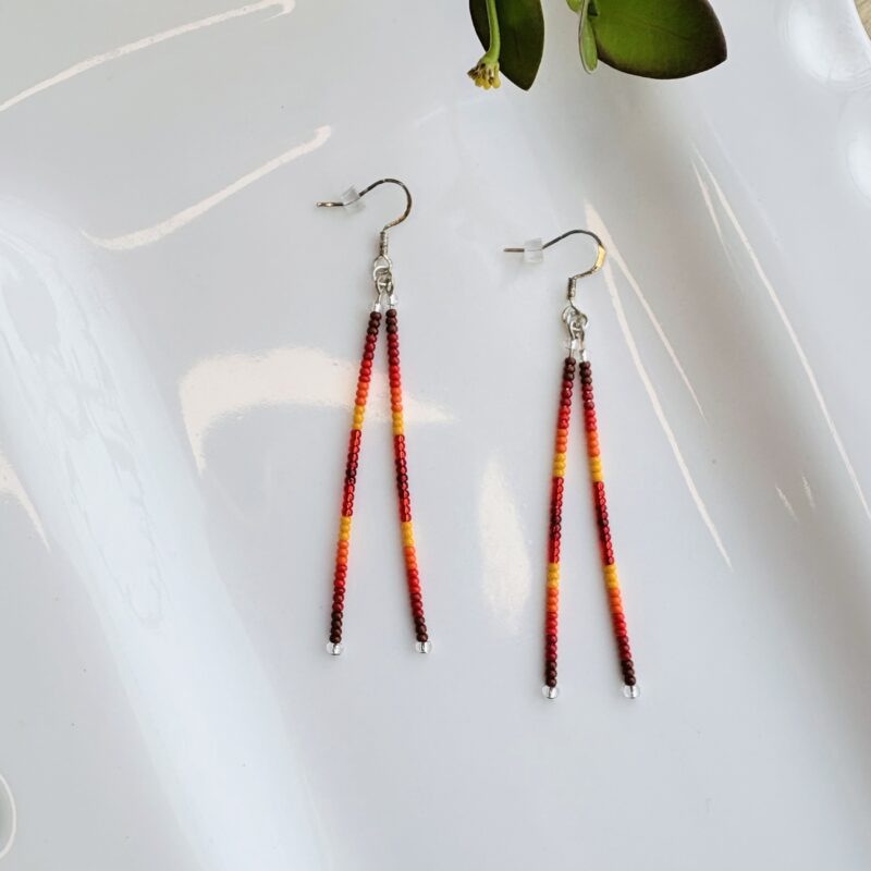 Kathleen Embrey double bar beaded gradient earrings