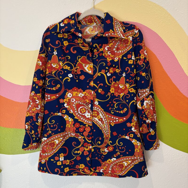 1970s floral paisley top