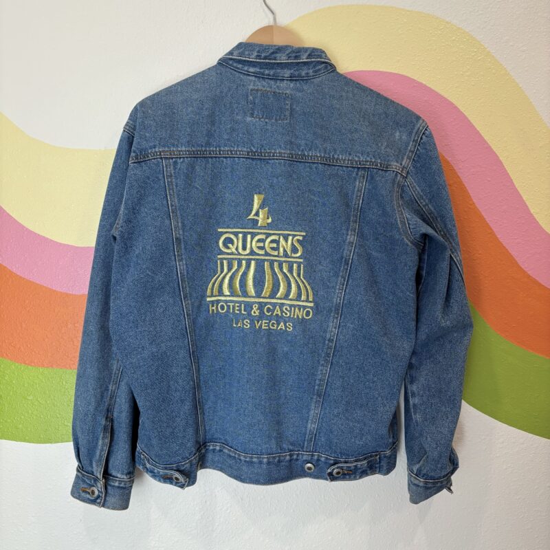 1990s Embroidered Four Queens Las Vegas Denim Jacket
