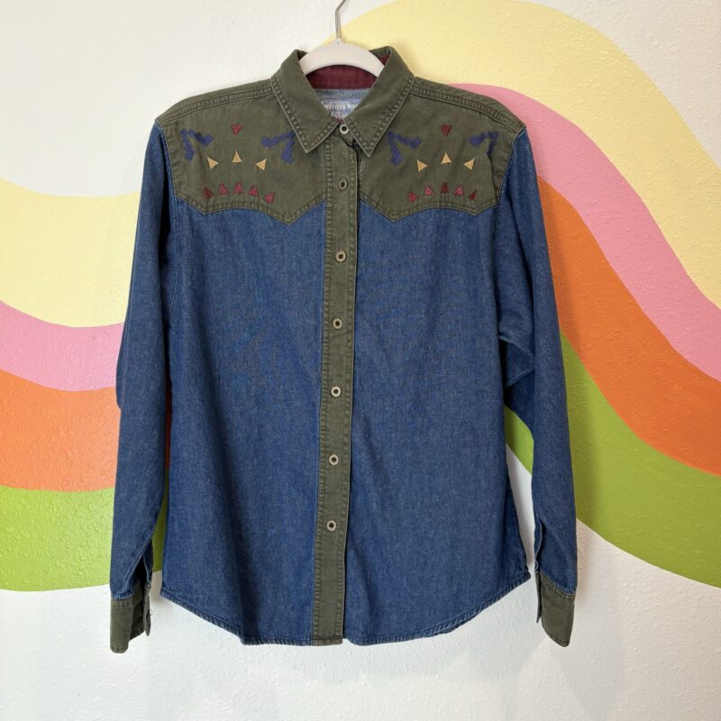 1990s Wrangler two-tone western shirt