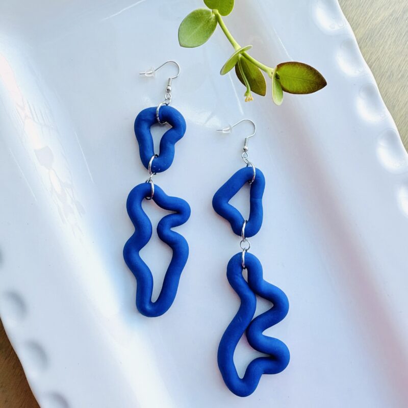 Jessica Janzer cobalt squiggle earrings