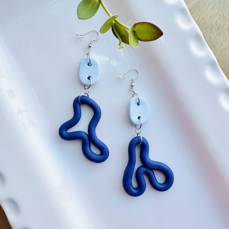 Jessica Janzer two-tone squiggle earrings