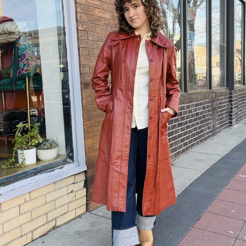 1970s leather trench coat