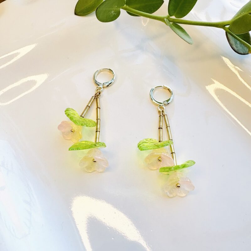 Anka Snider pink/yellow flower earrings