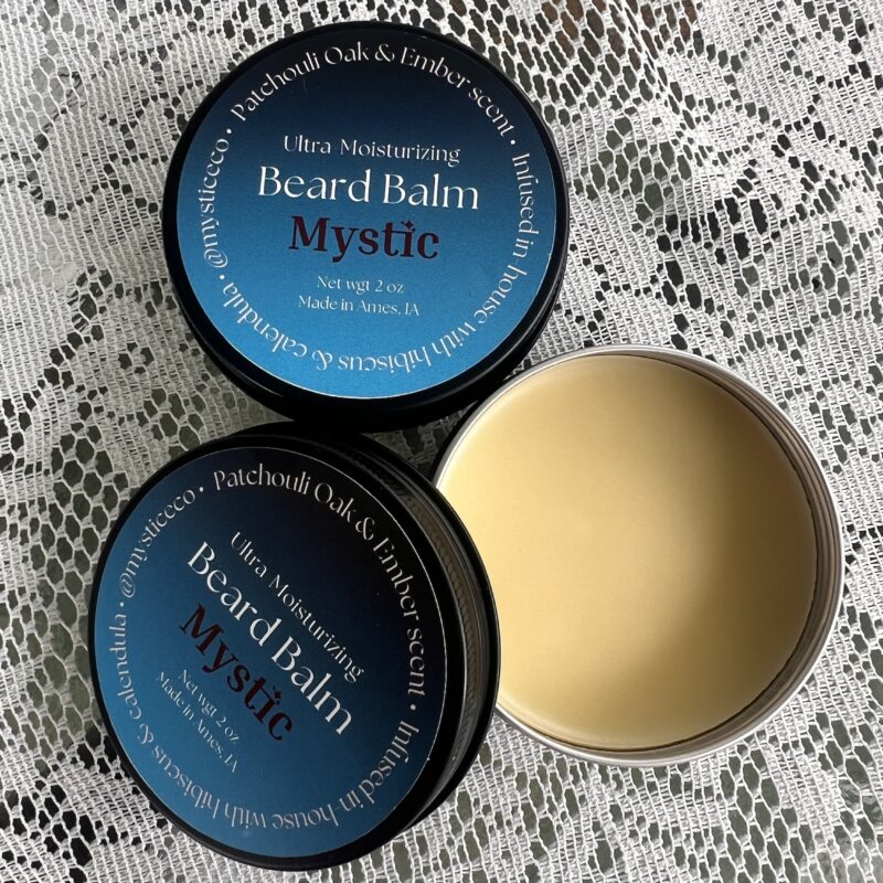 Mystic beard balm in patchouli oak & ember