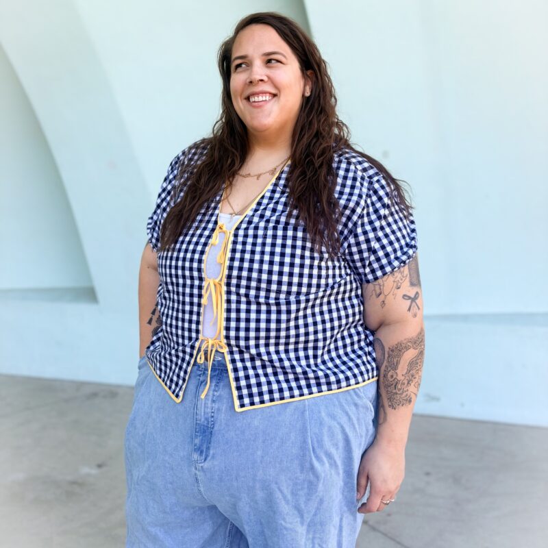 Mujer Desierto x TSE Gingham Primavera Top, Size 3X