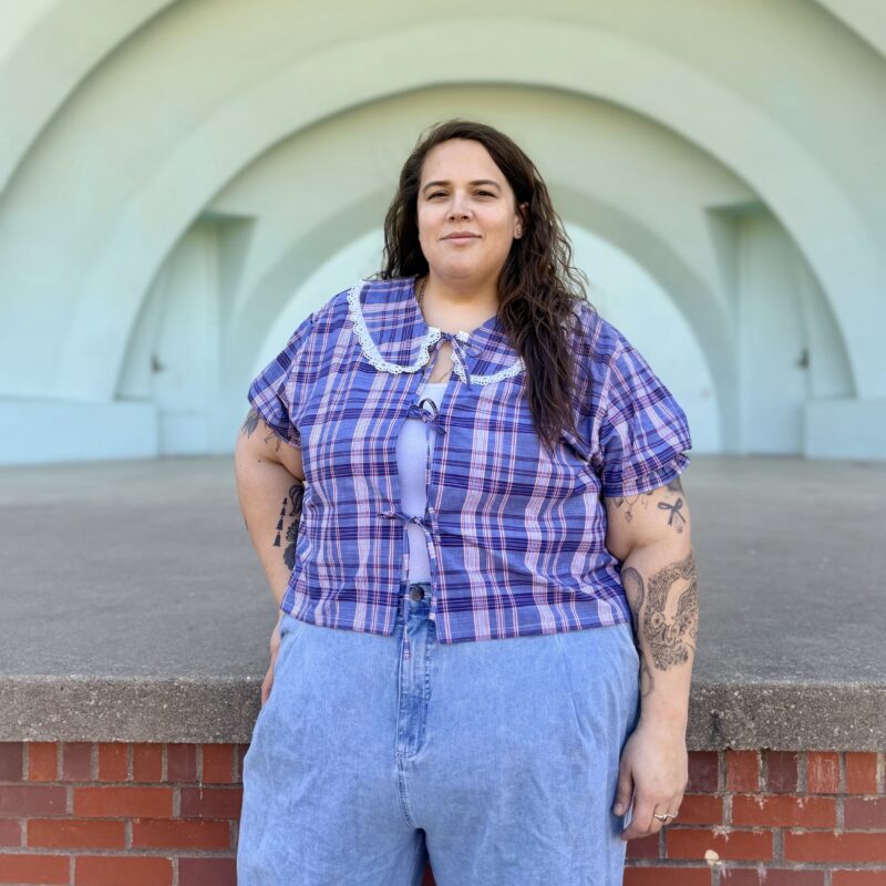 Mujer Desierto x TSE plaid primavera top, Size 3X