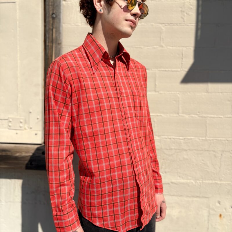 1970s red plaid shirt