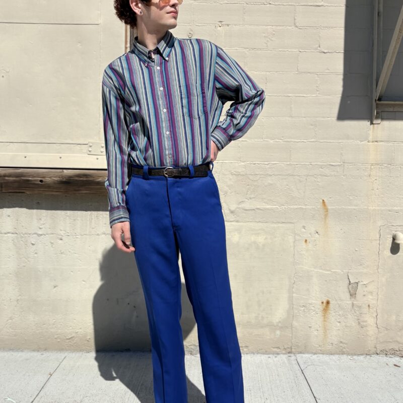 1980s striped button down shirt