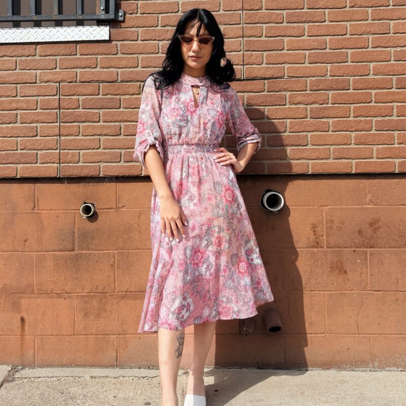 1970s floral Aline dress