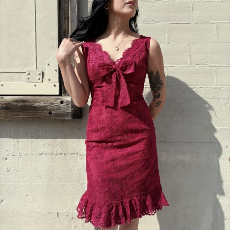 1960s Merlot lace dress