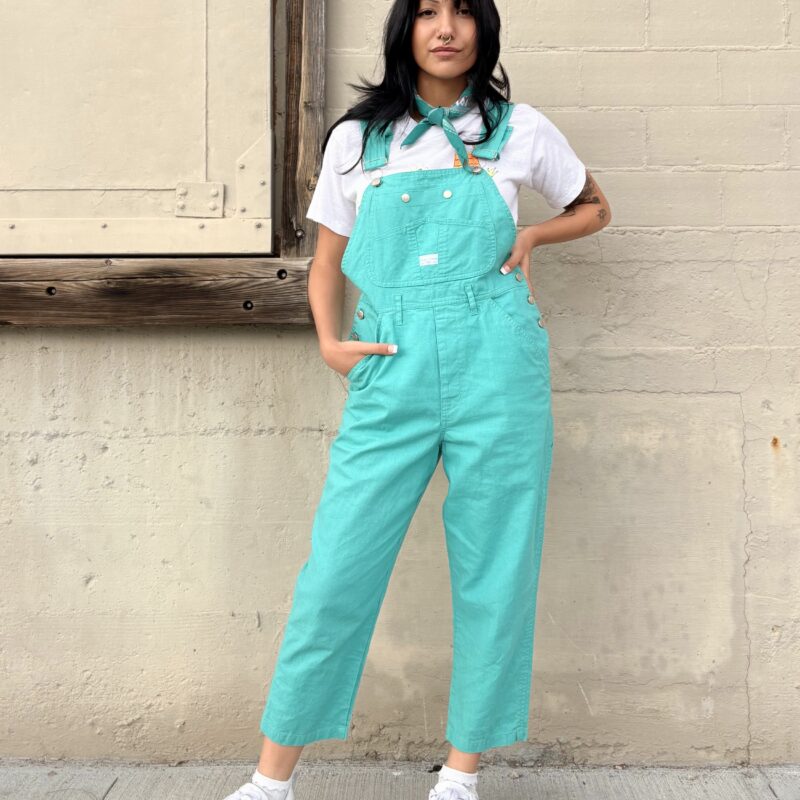 1980s turquoise overalls