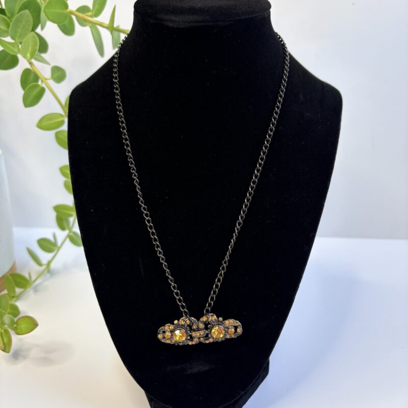 Vintage golden rhinestone necklace