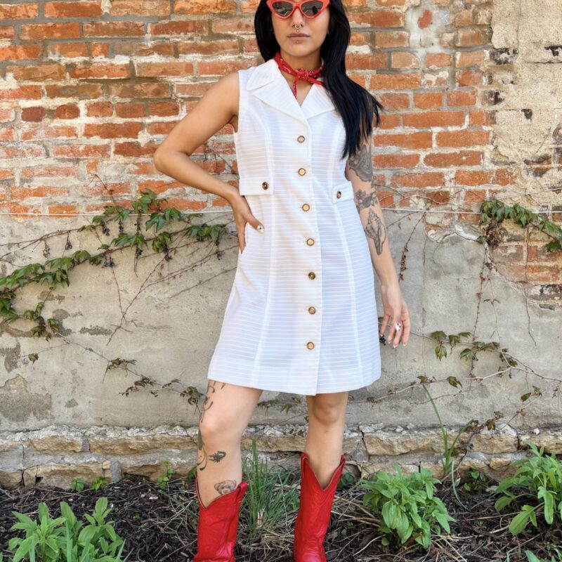 1960s white shift dress