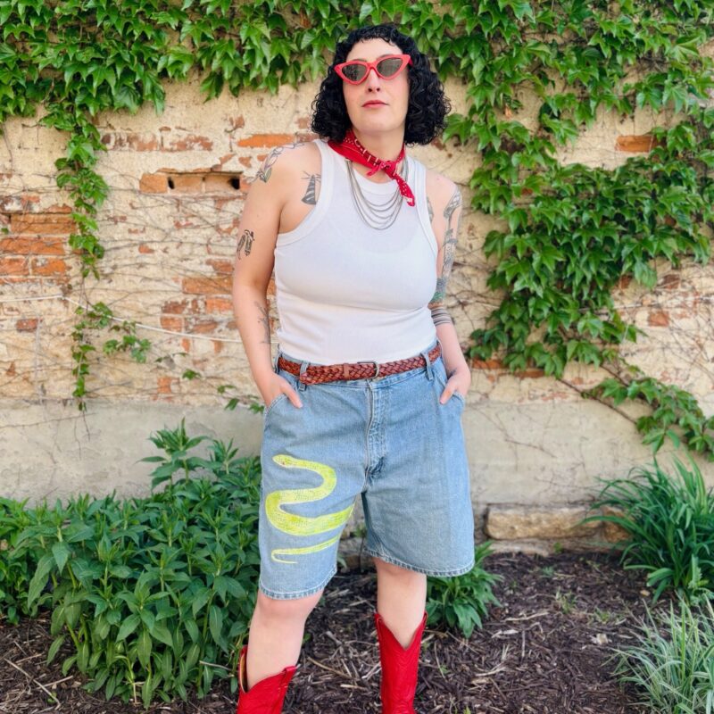 TSE x Katcher Creations Upcycled Snake Jorts