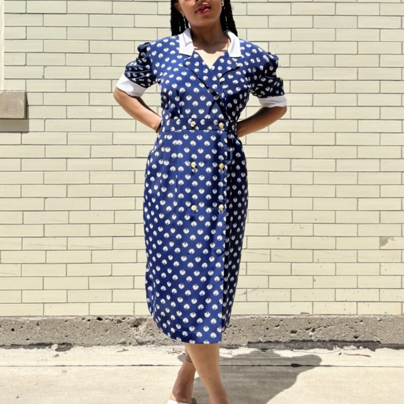 1980s seashell print dress
