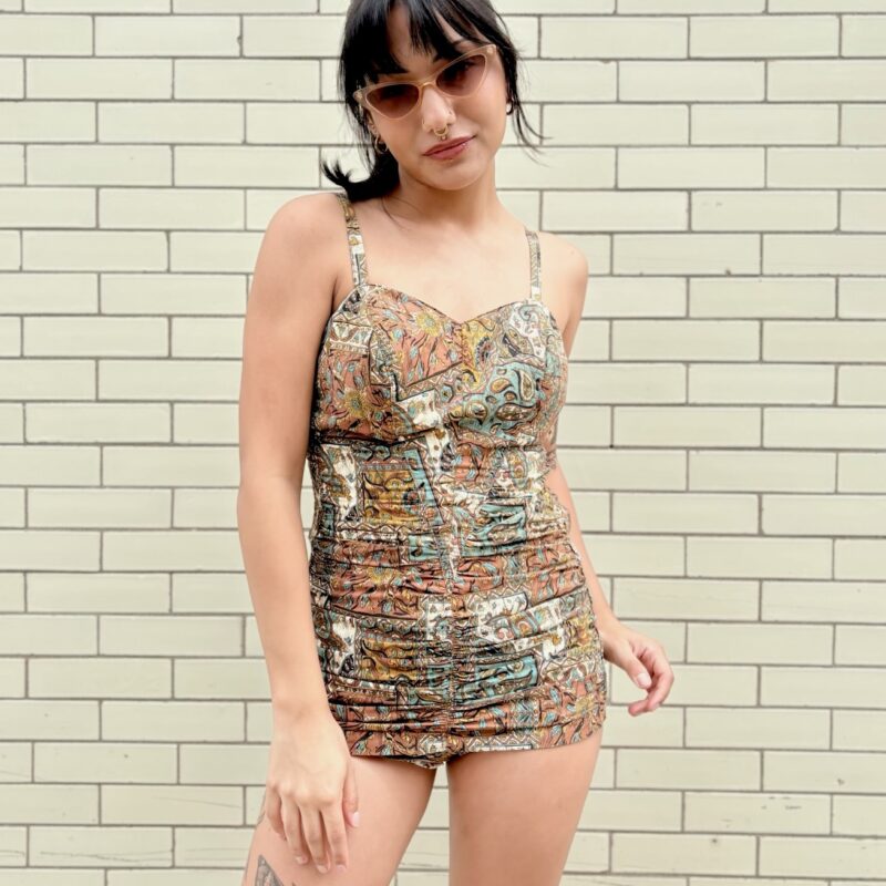 1950s printed retro swimsuit