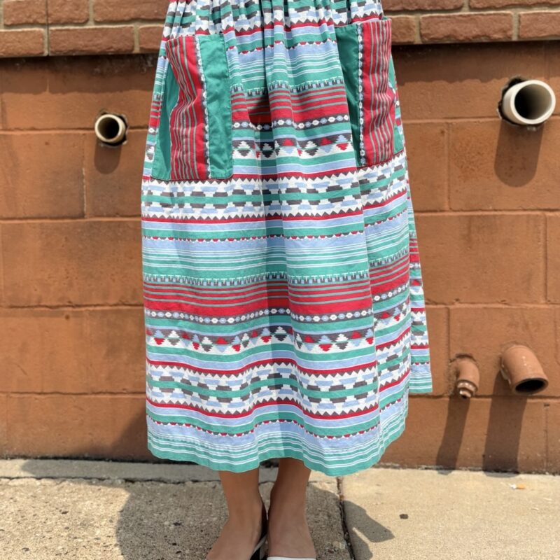 1950s southwestern print skirt, size 28”