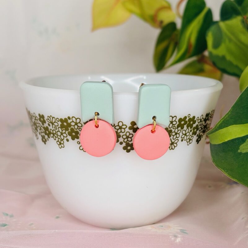 TSE x Jen Maguire “The Susan” Earring in Mint-Pink