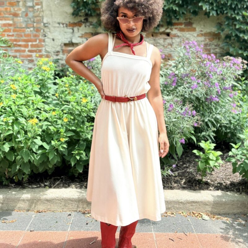 1970s cream aline dress Tagless