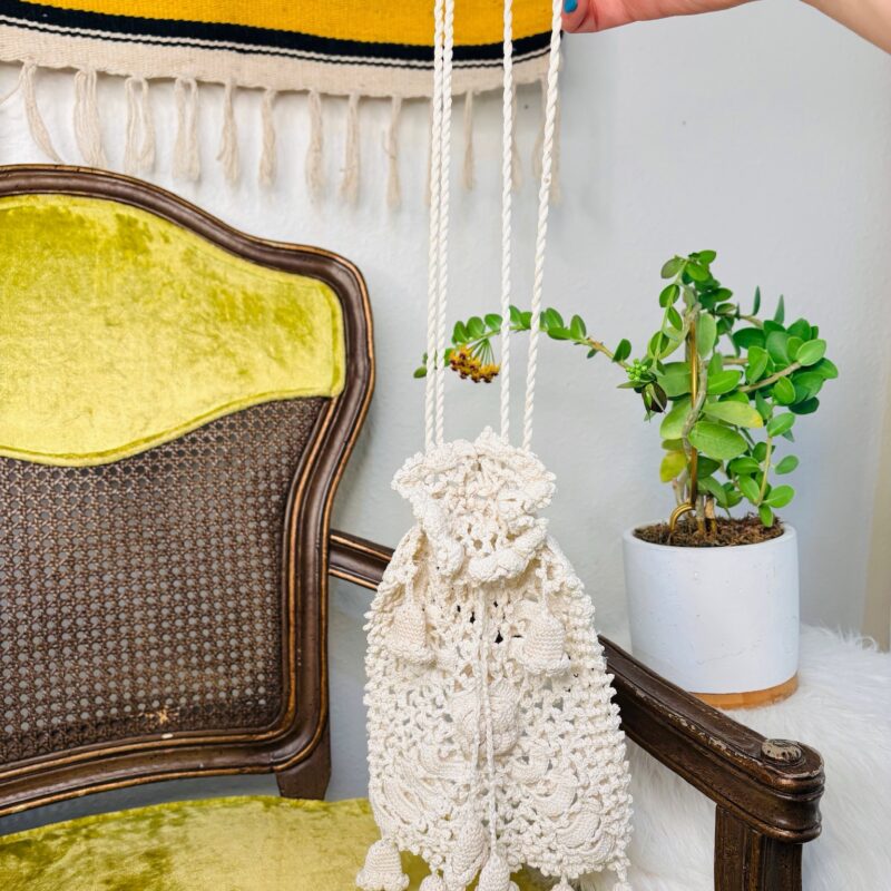 Antique crochet handbag