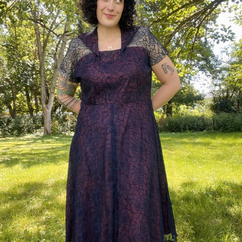 1940s lace party dress