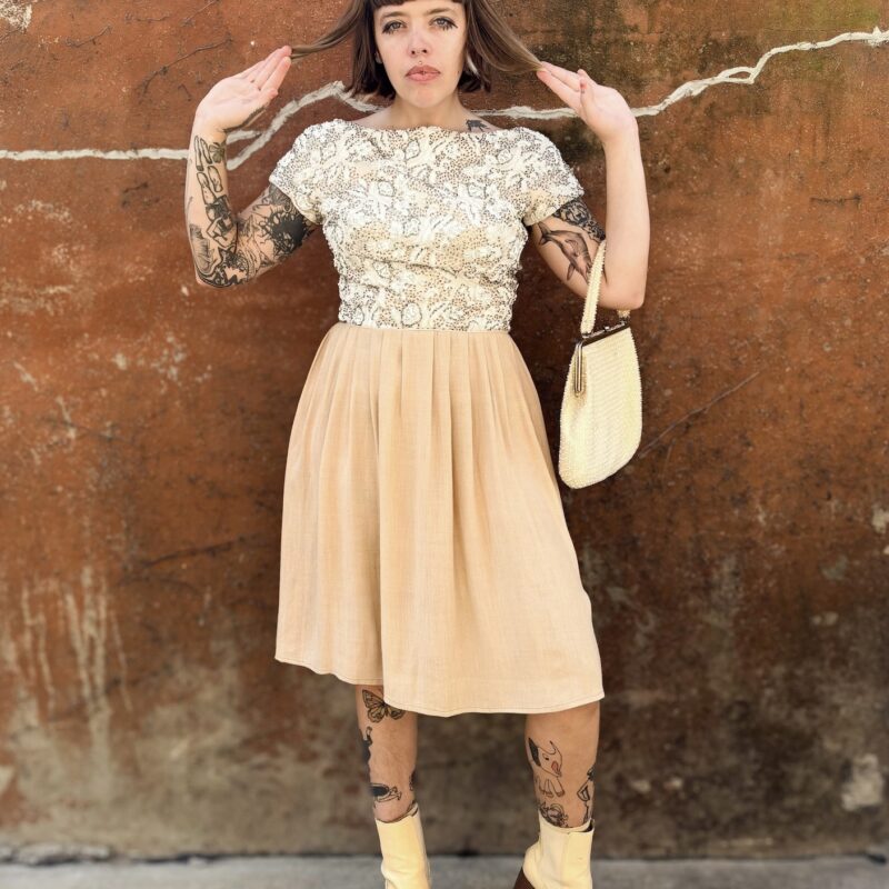 50s-60s beaded cocktail dress