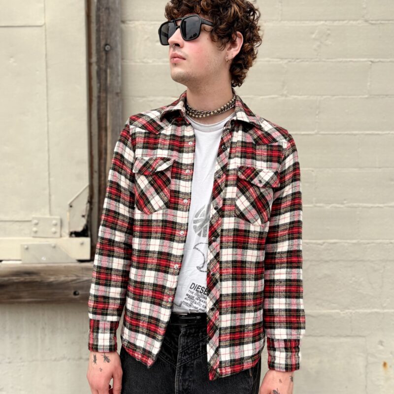 Vintage plaid flannel shacket