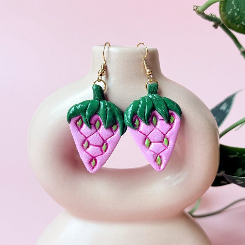 TSE x Sam Roberts pink strawberry earrings