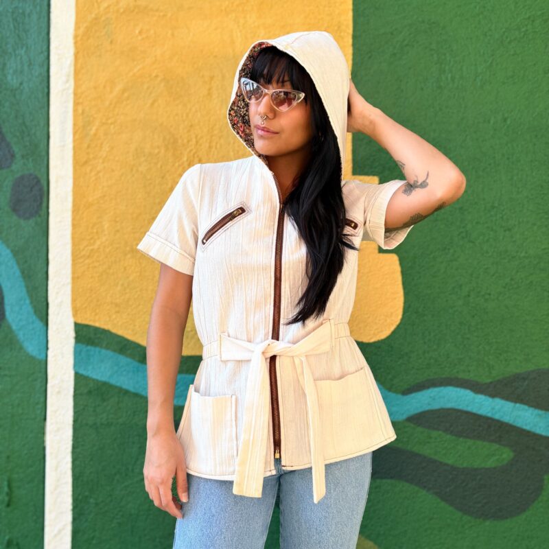 1970s beige hooded top