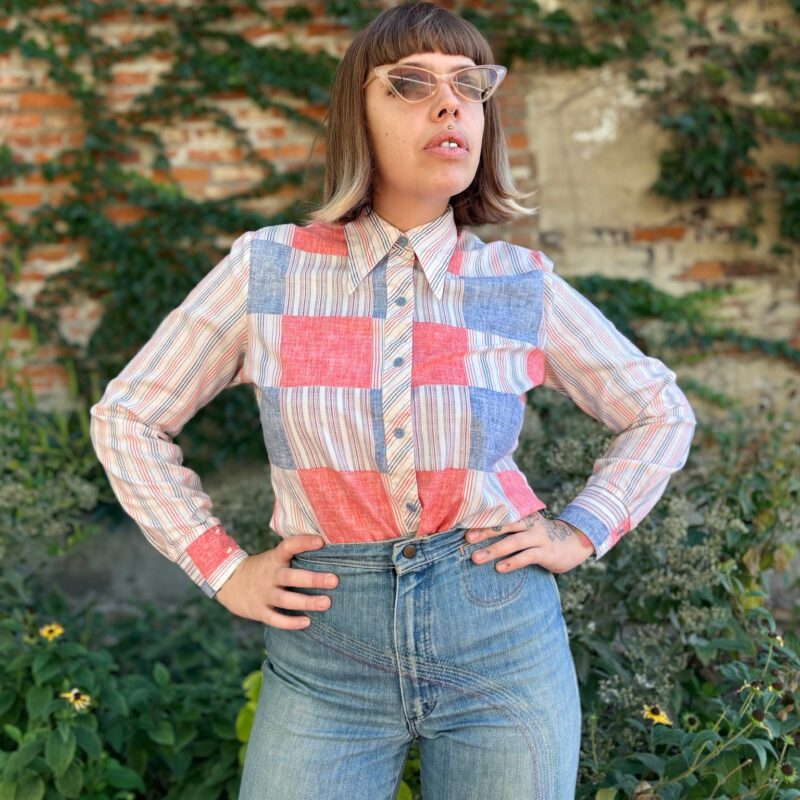 1970s Faux Patchwork Shirt